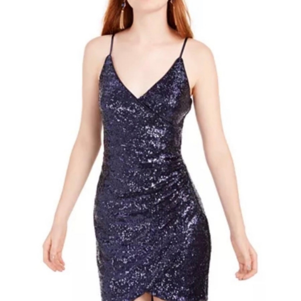 TRIXXI Royal Blue Bodycon Sequence Dress SZ 13 Juniors, Prom, Formal, Wedding